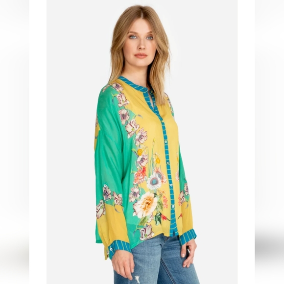 Johnny Was 💛 💚 Fleur Blouse, Large 🆕 - Picture 4 of 15